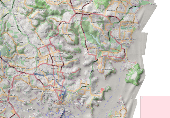 Nearmap Terrain Maps with OpenStreetMap Mapnik Map.
